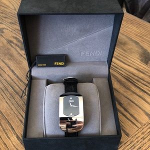 Authentic Fendi Watch, black genuine leather